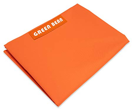 Green Bean© Square XXL Housse de Pouf Géant 140x180 cm - Housse en PVC - Housse de Pouf d'Intérieur & Extérieur - Housse Bean Bag - Pouf sans Remplissage - Housse Lounge Chair - Lavable - Orange