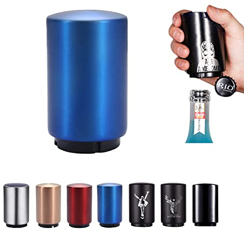 SUOXU Magnetischer Automatischer Flaschenöffner Edelstahl Push up bier Öffner Wein Bier Soda Flaschenöffner Küchenzubehör Magnet Bieröffner Biergeschenke zum Vatertag für Männer