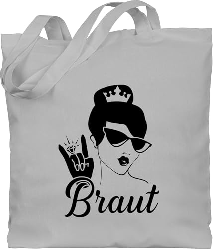 Shirtracer Baumwolltasche - JGA Junggesellenabschied Frauen - Braut Bride - Unisize - Hellgrau - heiraten geschenk junggesellinnenabschied taschen bachelorette party sie heiratet beutel tasche