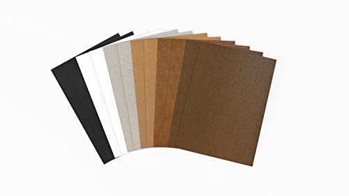 Brandalo® veganes Leder - waschbares Papier - 12 Bögen A4 21x30cm bei 0,55mm Dicke - Waschpapier - Lederpapier - handmade label gestalten - DIY zum nähen, basteln, plotten, bedrucken - Variation