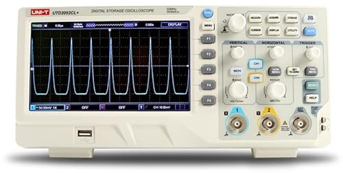 Oscilloscopio digitale UTD2000CL+ serie 2 canali, 50 MHz a 100 MHz BANDWIDTH, 500 MSa/s, 5000 wfms/s UNI-T (UTD2052CL+ 50 MHz)