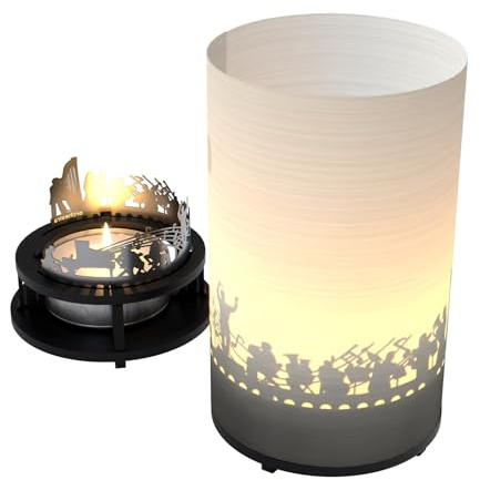 Orchestra Premium Gift Box Candle with Musical Shadow Play - Perfect Music Lover's Gift & Home Decor Accent - Elegant Silhouette Motifs