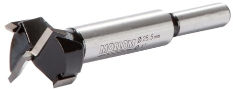 MOLLOM 1 (25.5mm) Carbide Forstner Drill Bit | 2.0mm Thickness YG8 Carbide Tipped, Hinge Cutter Tool For Hard Soft Wood, Plastic, Plywood, Precise Woodworking