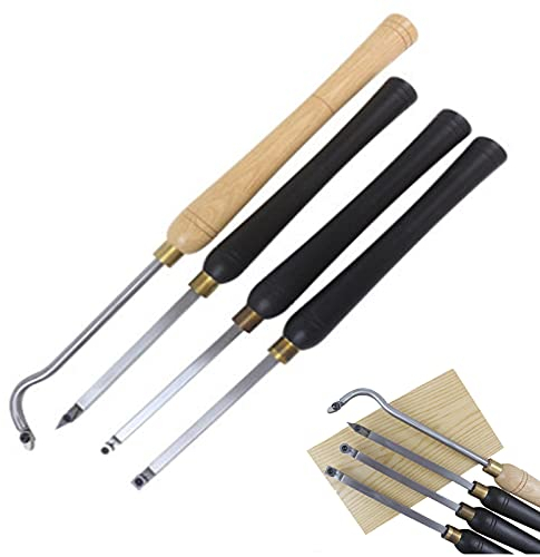 BomDog Meißel, Drechselmeißel Für Drehmaschinen, Set Mit Hartmetallbestückten Drechselmeißeln,Enhalswerkzeugen Für Rauere Finisher Und Holzgriff