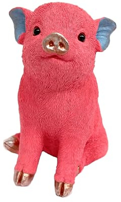 Salvadanaio a forma di maiale salvadanaio in poliresina, maialino portafortuna, maialino portafortuna, colore: rosa