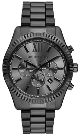 Michael Kors Men's Watch, Lexington Chronograph Black Stainless Steel Men's Watch