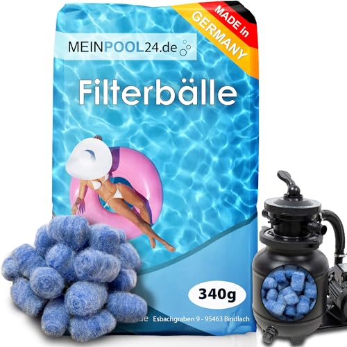 Meinpool24.de Pool Filterbälle Made in Germany super leichtes Material Poolfilter ersetzt 25 kg Filtersand Quarzsand Poolreiniger