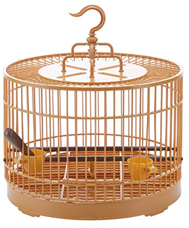 Vogelkäfig, Runden Käfig aus Kunststoff für kleine Kanarienvögel, Sitzenstangen & Futternäpfe