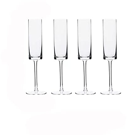 Generic Flauta de Champán 4 Copas de Champán de Alta Gama Y Lujosa Flauta de Champán 180Ml Copa de Cristal Copa de Champán/Transparente/230 Ml