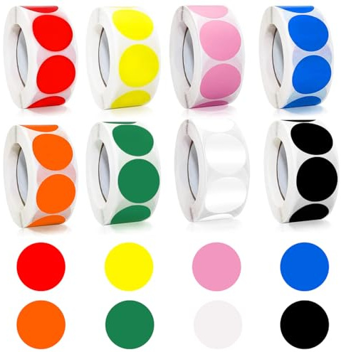 NICKLIN Bunte Klebepunkte Bunt 4000 Stück, Farbige Klebepunkte Klein 25mm