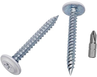 SKIR'CO (50 pz.) Viti autofilettanti per legno verniciate da 4,2 x 38 mm, vite in metallo, testa a traliccio con PH modificato (bianco puro RAL 9010)