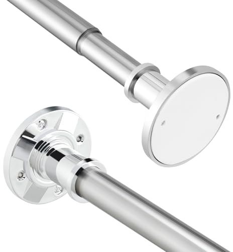 Ausziehbar Duschvorhangstange Ohne Bohren, Vorhangstange Klemmstange 78-193cm Gardinenstange Zum Klemmen Teleskop Duschstange, Kleiderstange Ohne Bohren