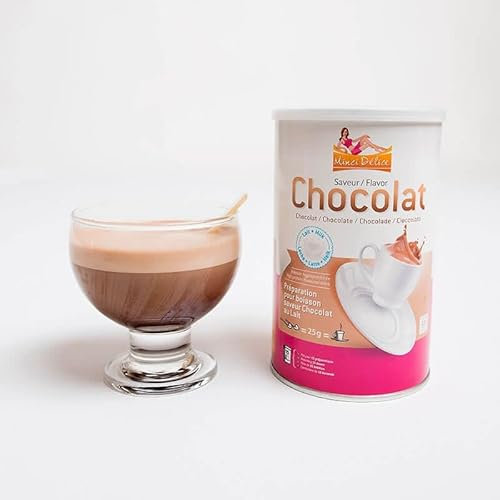 Bebida hiperproteína sabor chocolate con leche - Tarro de 375 g para preparar 15 bebidas adelgazantes - batido de proteínas