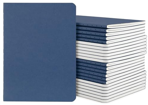 Yarotm Notizbuch Blanko A6-24 Stück Königsblau Notizbücher - 10x14cm Blanko Notizblock A6-100g/m² Papier Notebook - 60 Seiten/30 Blatt Notizheft A6 Notizbuch Klein Reisetagebuch