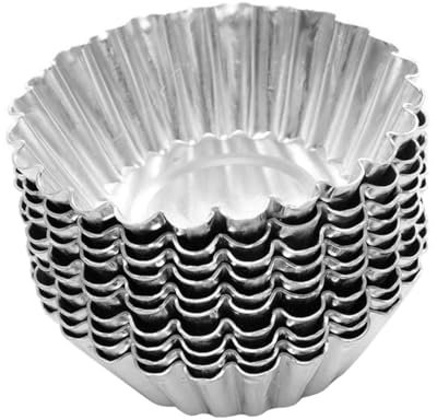 Alipis 100 Pirottini Per Crostate in Metallo 7x2 Cm (2 8x0 8 Pollici) Antiaderenti Facili Da Usare E Da Pulire Perfetti Per La Cottura Forno