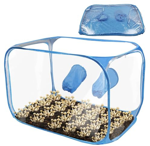 91 x 59 x 58 cm svampodlingslåda, mushroom salicon airbox, svamp-amningsluftlåda, vikbar växtbehållare svampodlingspåse, transparent växtpåse svamptält – popup-design, odlingstält