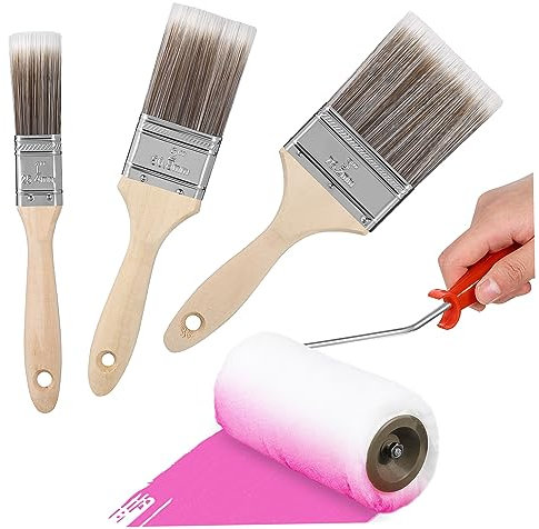 WATIIFUFU 1satz Flachpinsel Und Malerroller Für Ölfarben Teilig Mit Holzgriff Roller Für Präzises Malen Und Vielseitige Anwendungen