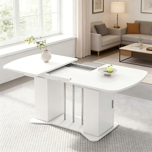 Soweiz Ausziehbarer Esstisch 120/160 x 80 cm, Geeignet für 4-6 Personen