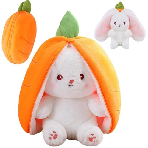 WPNCYK Plushies,Reversible Rabbit Carrot Pillow,Carrot Plush Cute Bunny Plushie Toy For Girls Boys Easter Children'S Day And Birthday Gifts,Ideal Fluffy Gift