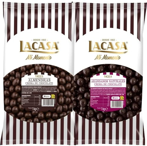 Lacasa Mi momento Pack 2 kg: deliciosas bolas de Almendra con chocolate Negro y Arándanos con chocolate Negro