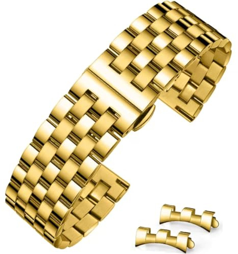 HEYOZURY Edelstahlarmband für Uhr,Metall Uhrenarmbänder Geeignet Ersatzband Armbänder für Damen&Herren,12mm 14mm 16mm 18mm 19mm 20mm 21mm 22mm Edelstahl Uhrenarmbänder