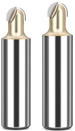 NJTHNTJR 2 brocas de punta de bola de 1/2 x 1/4 pulgadas, 1/2 x 1/2 pulgadas, fresadora redonda para madera, herramientas de broca de núcleo de radio CNC