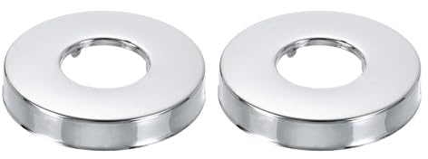 sourcing map 2Pcs Shower Arm Flange, 2.36 OD 0.39 Thickness Stainless Steel Plumbing Cover Plate Escutcheon Plate for 0.98 Dia Pipe Shower Head Arms, Silver