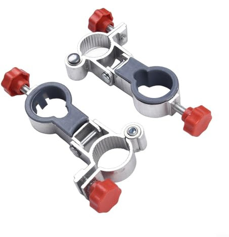 Soporte de paraguas con clip para silla de jardín, sombrilla, paquete de 2 soportes ajustables de aleación de aluminio para patio, balcón, playa, silla de pesca, cochecito, tubo de 25 mm de diámetro