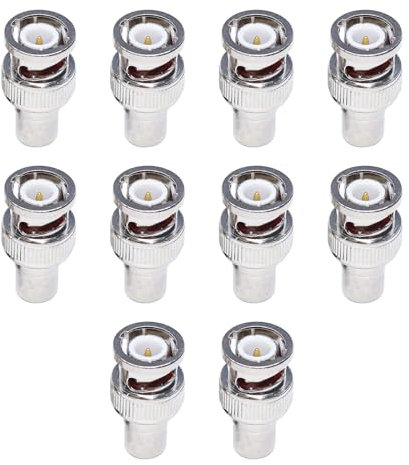 A2ZWORLD 10 Pièces BNC Mâle À RCA Femelle Adaptateur Pour Vidéo Surveillance Jack Caméra