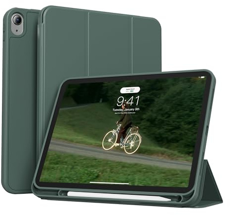 ZOPSGYU Coque pour iPad Air M4/M3/M2, Air 5ème/4ème Génération, Vert foncé | Étui pour iPad Air 11/10.9 Pouces (2026/2025/2024/2022/2020) avec Porte-Stylet, Auto Réveil/Sommeil