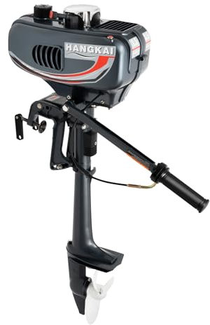 TESUGN 3.5PS Außenbordmotor Benzinmotor, 2-Takt 49cc Aussenborder Benzinmotor Luftkühlsystem Bootsmotor Fischerboot Motor, Leistungsstarker Außenborder Bootsmotor CDI System