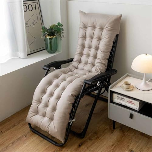 Mateju Coussin de Chaise Longue Jardin Exterieur, Coussin Bain de Soleil Chaise Longue Imitation Peau de Mouton Doux Coussin Transat Exterieur Épais Antidérapante (Sable Chaud,155x48x8cm)