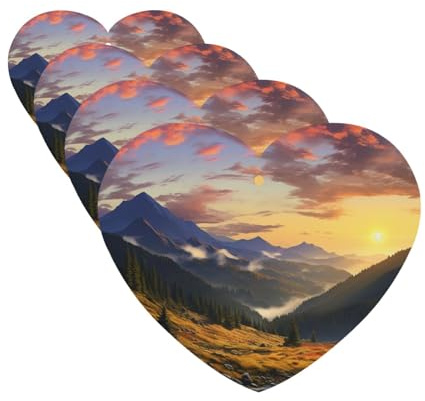 4 Stück Auto-Lufterfrischer, dekorative Auto-Lufterfrischer-Karte, langanhaltender Duft zum Aufhängen, Duft, Berg, Sonnenuntergang, Landschaft, Auto, Aromatherapie, Tabletten, Rückspiegel-Anhänger für