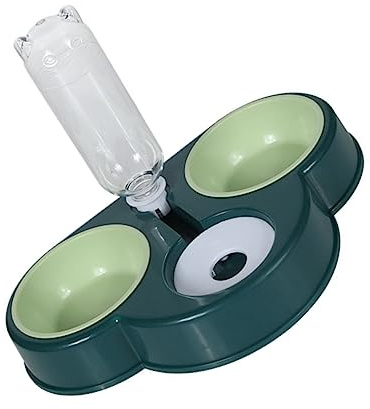 WEKAMOS Comedero Práctico para Mascotas Multifuncional De Plástico Resistente, Tazón para Comida y Agua Desmontable, Tamaño Mediano, Adecuado para Perros y Gatos, Uso Doméstico