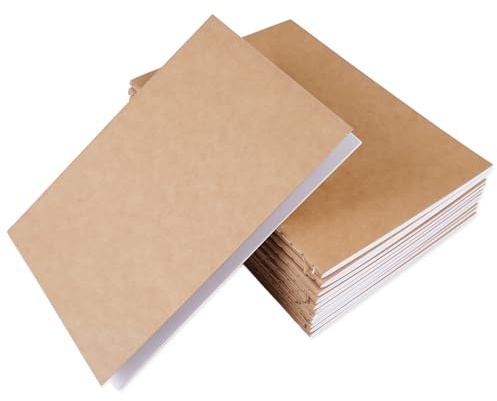 12 stycken kraftpapper, tom anteckningsbok, 10,5 x 14 cm mini kraftpapper