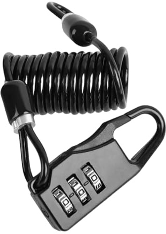 uikios Candados ligeros para bicicleta con cable de seguridad de 3 dígitos