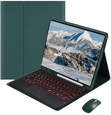 Funda con Teclado para iPad Pro de 11 Pulgadas 2022, 2021, 2020, 2018 (4.ª, 3.ª, 2.ª y 1.ª generación). Teclado inalámbrico Desmontable con retroiluminación en 7 Colores y Panel táctil