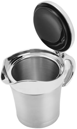 TOYANDONA Sauce à Steak Pot à Sauce Inoxydable 450Ml avec Couvercle Distributeur Vinaigrette Anti-Goutte Récipient Double Couche Cuisine Barbecue Repas 1 Pièce