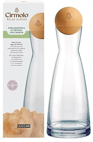 Zuccari Cirmolo Relax Alpino Aromatic Ball in Pine Wood with Glass Jug