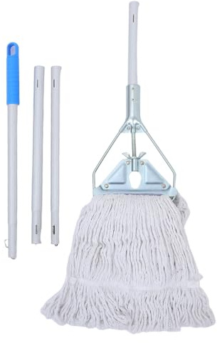 ELAYARD Balai-serpillière pour Sols Bois Dur avec Tête Triangulaire Manche Interchangeable et Pinces de Fixation Amovibles pour Nettoyage Professionnel et Domestique