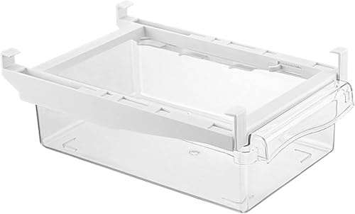 Genérico Organizador de cajones nevera caja almacenamiento extraíble para refrigerador soporte extensible bajo el estante alimentos aperitivos huevos