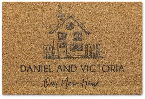 A1 Graphics Ltd Custom Couples Names Brush Doormat Personalised Family Name Door Mat Couples Gift New Home Gift Wedding Gift Home Decor Entrance Mat