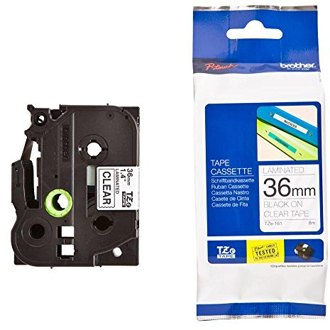 Brother TZ161 Tape 36 mm breit, 8 m farblos/schwarz