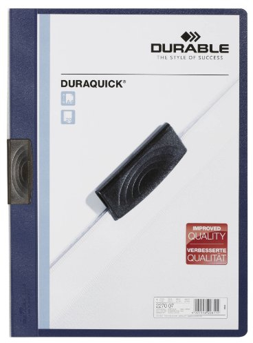 Durable Klemm-Mappe Duraquick, bis zu 20 Blatt A4, dunkelblau, 20er Packung, 227007