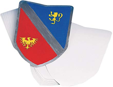 S&S Worldwide Color-Me Blank Shields, Heavy Paperboard Shields, Decorate with Markers, Paint, Crayons For Kids' Dramatic Play and Dress-Up Costumes, 13 W x 18 H. Pack of 36