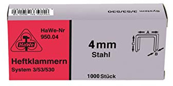 HaWe Ta-Klammern, Systeme 53, 1000 Stück, 4 mm, 950.04