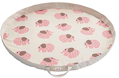 3 Sprouts Play Mat & Toy Storage Bag - Large Portable Toy Organizer, Kids Toy Bag for Boys & Girls - Playroom Storage & Activity Mat, Elephant