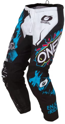 O'NEAL | Pantaloni Motocross | MX | eccezionale libertà di movimento, completamente foderati, imbottitura in gomma per una maggiore protezione | Pantaloni Element Villain | Adulto | Bianco | Taglia 34