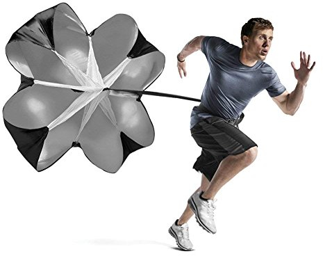 Tioamy Running Speed Training Trainingsprodukt 58 Zoll Resistance Fallschirm Drag Umbrella Runner Chute Soccer Fußball Trainer für Gewicht Kugellager Sport Fitness Explosive Power