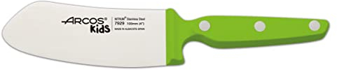 Arcos Kids - Cuchillo de Cocina para niños - Hoja de Acero Inoxidable NITRUM de 100 mm - Mango Polioximetileno (POM) Color Verde